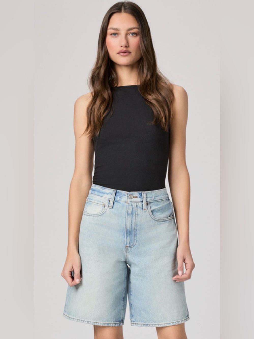 Paige Faye Shorts High Rise Bermuda Denim Women’s Size 30 Brand New